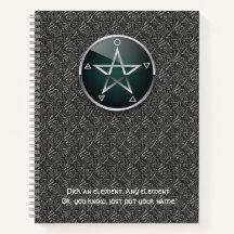 Customizable 8.5 x 11 Elemental Pentacle Notebook