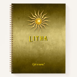 Customizable 8.5 x 11 Litha Summer Golden Notebook Notitieboek