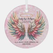 Customizable Angel Wings Memorial Glas Ornament (Voorkant)