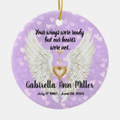 Customizable Angel Wings Memorial  Keramisch Ornament (Voorkant)