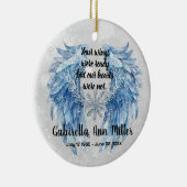 Customizable Angel Wings Memorial with Snowflake Keramisch Ornament (Rechts)