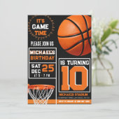 Customizable basketball birthday invitations (Debout devant)