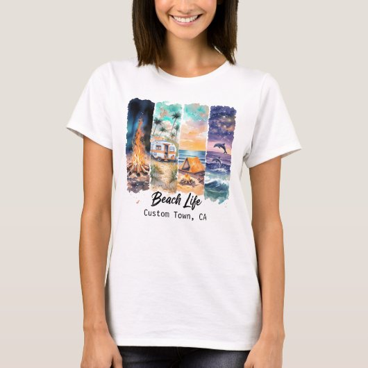Customizable Beach Life Tee T-shirt (Voorkant)