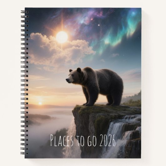 Customizable Bear in the wild Notitieboek (Voorkant)