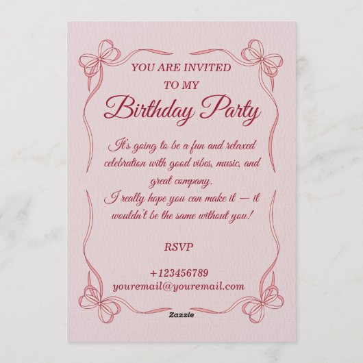 Customizable Birthday Invitation Card - Stylish (Dos)