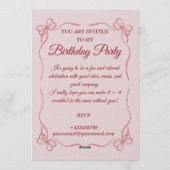 Customizable Birthday Invitation Card - Stylish Kaart (Achterkant)