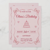Customizable Birthday Invitation Card - Stylish Kaart (Voorkant / Achterkant)
