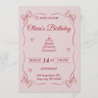 Customizable Birthday Invitation Card - Stylish Kaart