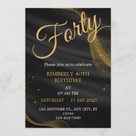 customizable birthday invite Elegant Birthday Card Kaart