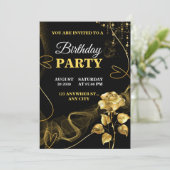 Customizable Birthday Invite elegant birthday card Kaart (Staand voorkant)