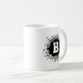 Customizable Black Ink Spot Double Monogram Mug (Devant droit)