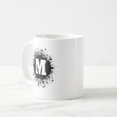 Customizable Black Ink Spot Double Monogram Mug (Devant gauche)