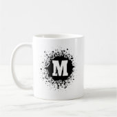 Customizable Black Ink Spot Double Monogram Mug (Gauche)