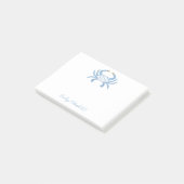 Customizable Blue Chic Crab Sticky Notes (Schuin)