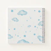 Customizable Blue Dinosaur Sketchbook Notitieboek (Achterkant)