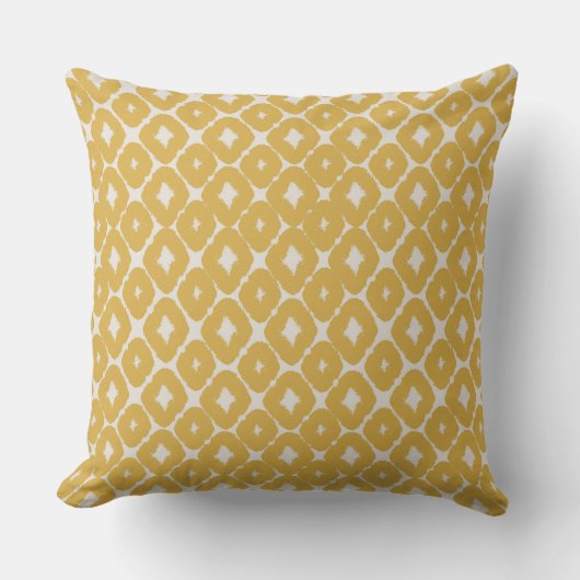 Customizable Boho Mustard Diamonds Cushion Kussen (Voorkant)