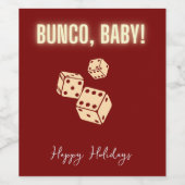 Customizable Bunco Holiday Wine Labels. Wijn Etiket (Enkel label)