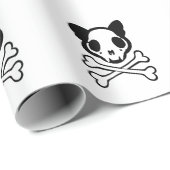 Customizable Cat Skull and Crossbones Cadeaupapier (Rol Hoek)