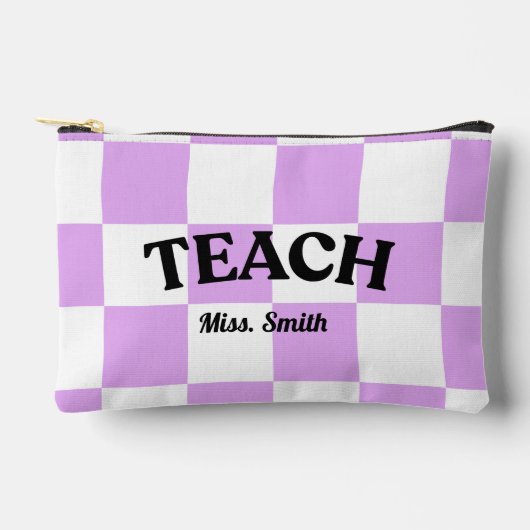Customizable Checkered Teach Pouch Etui (Voorkant)