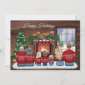 Customizable Christmas Family Portrait Invitation Kaart (Voorkant)