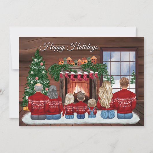 Customizable Christmas Family Portrait Invitation Kaart (Voorkant)