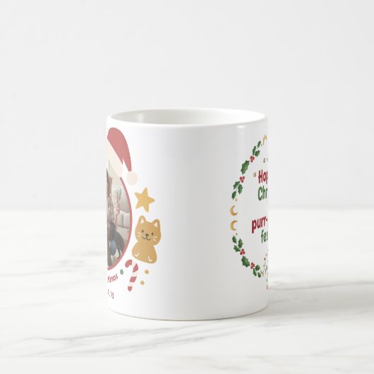 Customizable Christmas Pet Photo & Name Mug (Centre)