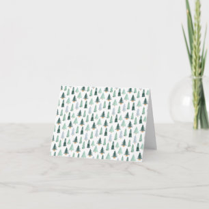 Customizable Christmas Tree Pattern Festive Card Kaart