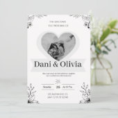 Customizable Classic Black Calligraphy Wedding Kaart (Staand voorkant)