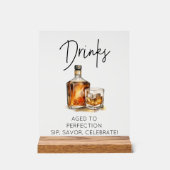 Customizable Clear Acrylic Whiskey Bar Drinks Sign (Recto)