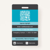 Customizable conference and expo badge template (Achterkant)