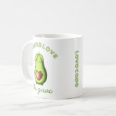 Customizable Cute Avocado Hand-drawn Original Art Koffiemok (Voorkant links)