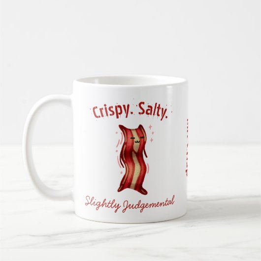 Customizable Cute Bacon Hand-Drawn Art Coffee Mug Koffiemok (Links)
