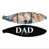 Customizable Dad Established 3 Photo Fathers Day Basketbal (Panelen)