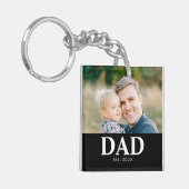 Customizable Dad Established Photo Fathers Day Sleutelhanger (Voorkant Links)