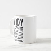 Customizable Daddy Nutritional Facts Mug Personali (Devant gauche)