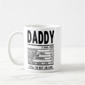 Customizable Daddy Nutritional Facts Mug Personali (Gauche)