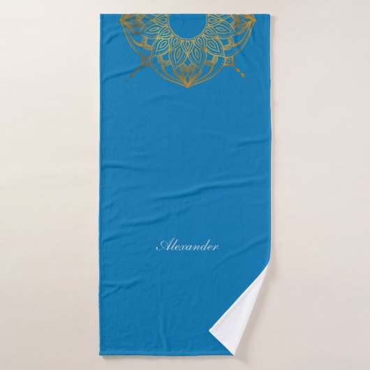 Customizable Deep Blue Harmony: Bad Handdoek (Badhanddoek)