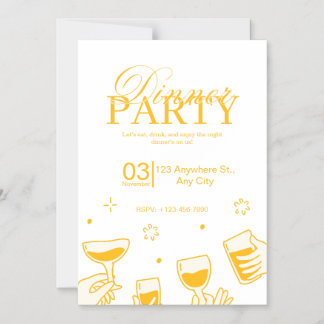 Customizable Dinner Party Invitation Card
