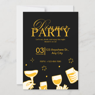 Customizable Dinner Party Invitation Card Magnetische Uitnodiging
