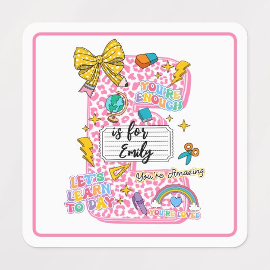 Customizable “E is for” Alphabet Art – Inspiration Labels (Design 2)