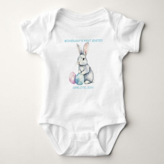 Customizable 🐇Egg-citing Bunny Romper (Voorkant)
