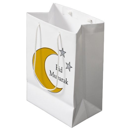 Customizable Eid Gift Bag Medium Cadeauzakje (Voorkant Gekanteld)