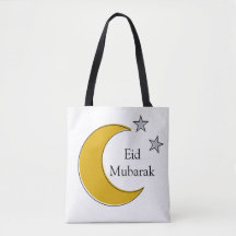 Customizable Eid Tote Bag with Crescent & Stars