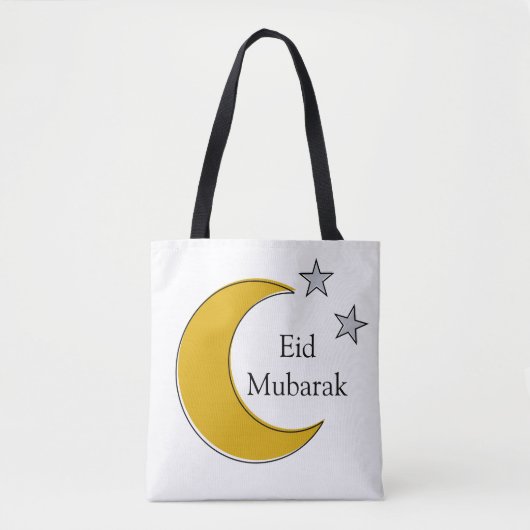 Customizable Eid Tote Bag with Crescent & Stars (Devant)