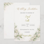 Customizable Elegant Minimal Wedding Invitation   (Devant / Derrière)