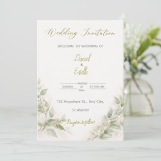 Customizable Elegant Minimal Wedding Invitation   Kaart