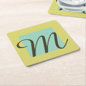 Customizable emblem  vierkante kartonnen onderzetter (Schuin)