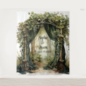 Customizable Enchanted Archway Wedding Backdrop Wandkleed (Voorkant)