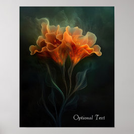 Customizable Ethereal Orange Flower Poster