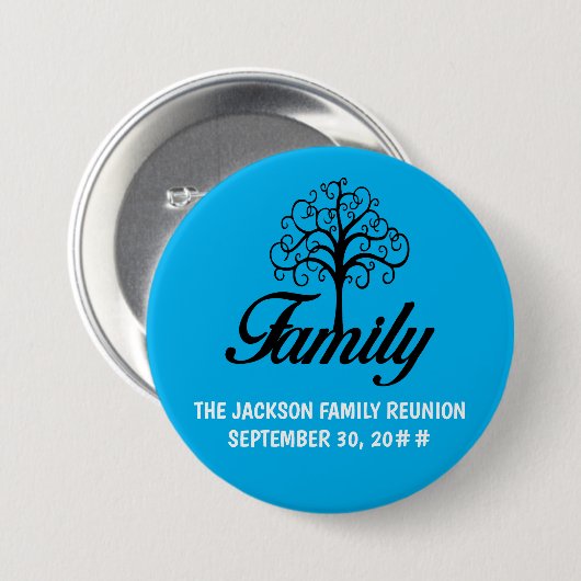 Customizable family reunion tree ronde button 7,6 cm (Voorkant /achterkant)
